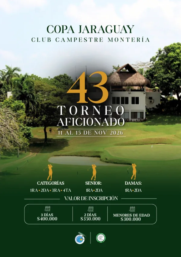 Inscripción Copa Jaraguay 2026 - 43° Torneo Aficionado de Golf